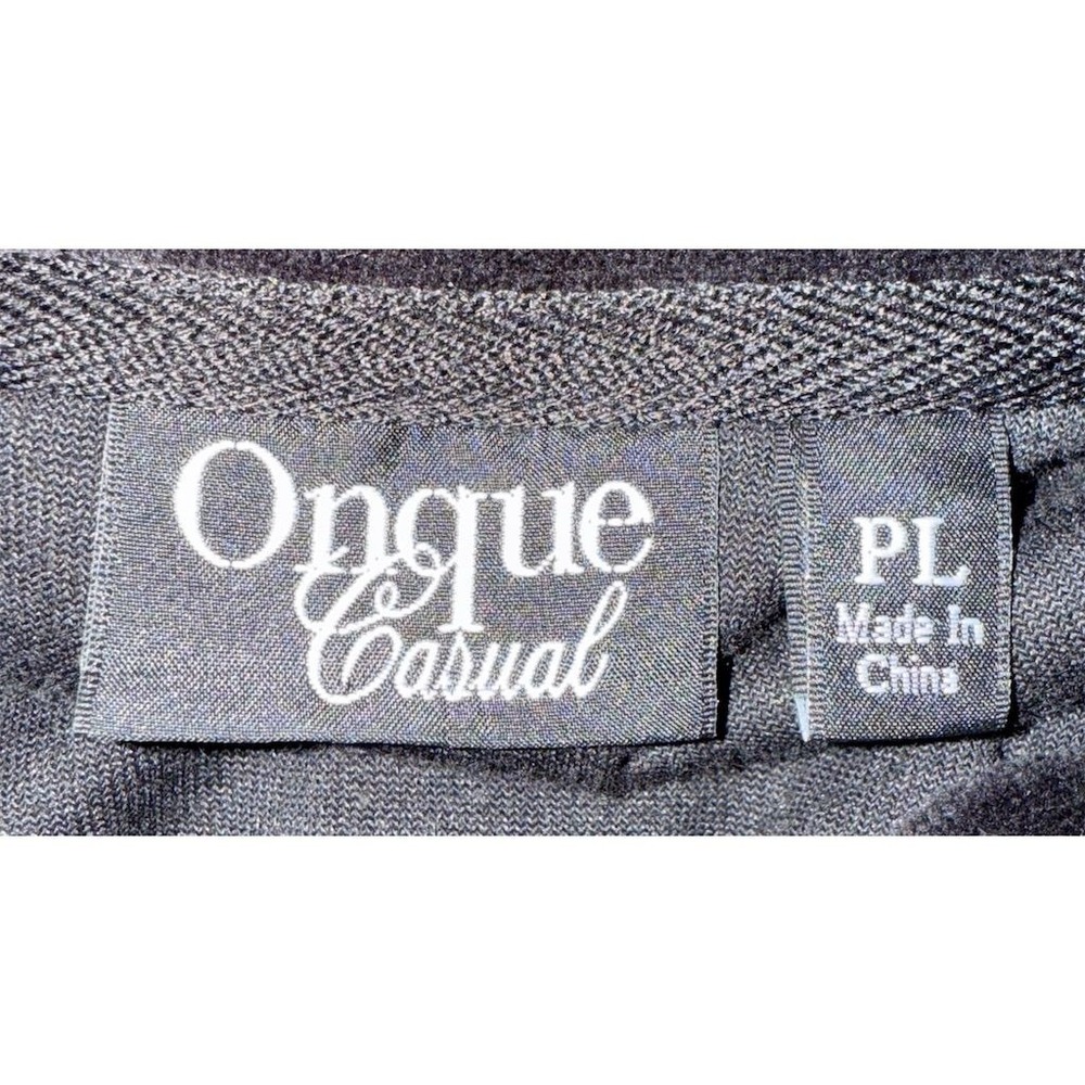 Onque Women's Black Rhinestone Full Zip Jacket petite L office siren Careercore‎ - Picture 2 of 7